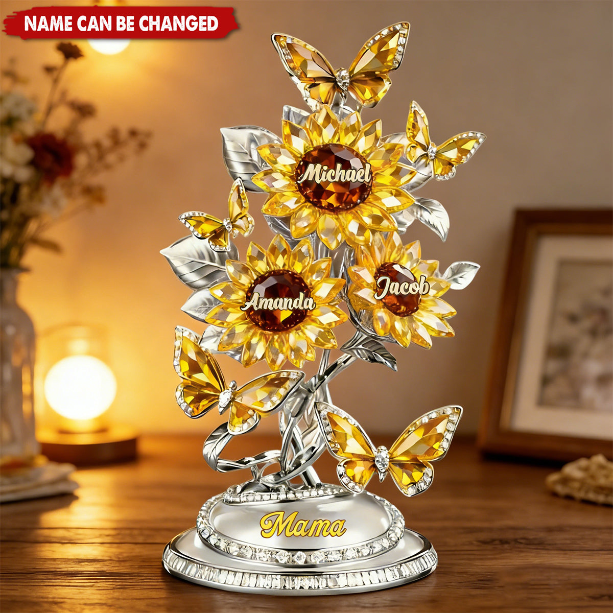 Blooming Love - Personalized Custom Shaped Acrylic Plaque, Gifts For Mom