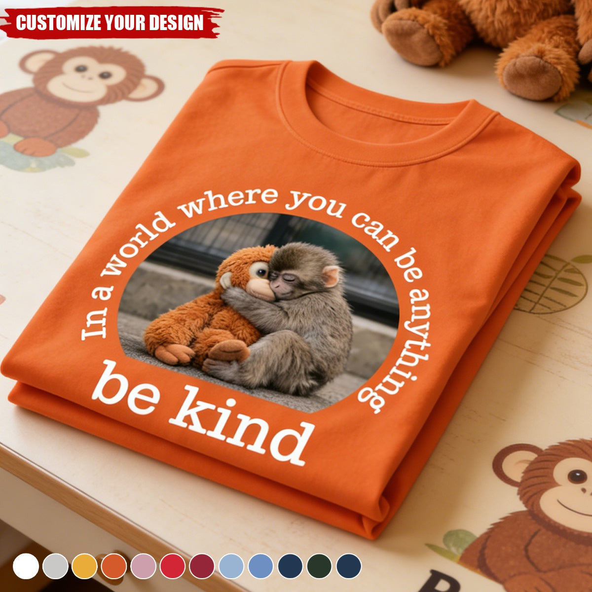 Personalized Baby Punch Monkey T-Shirt - Be Kind, Punch The Abandoned Baby Monkey Gift For Animal Lover