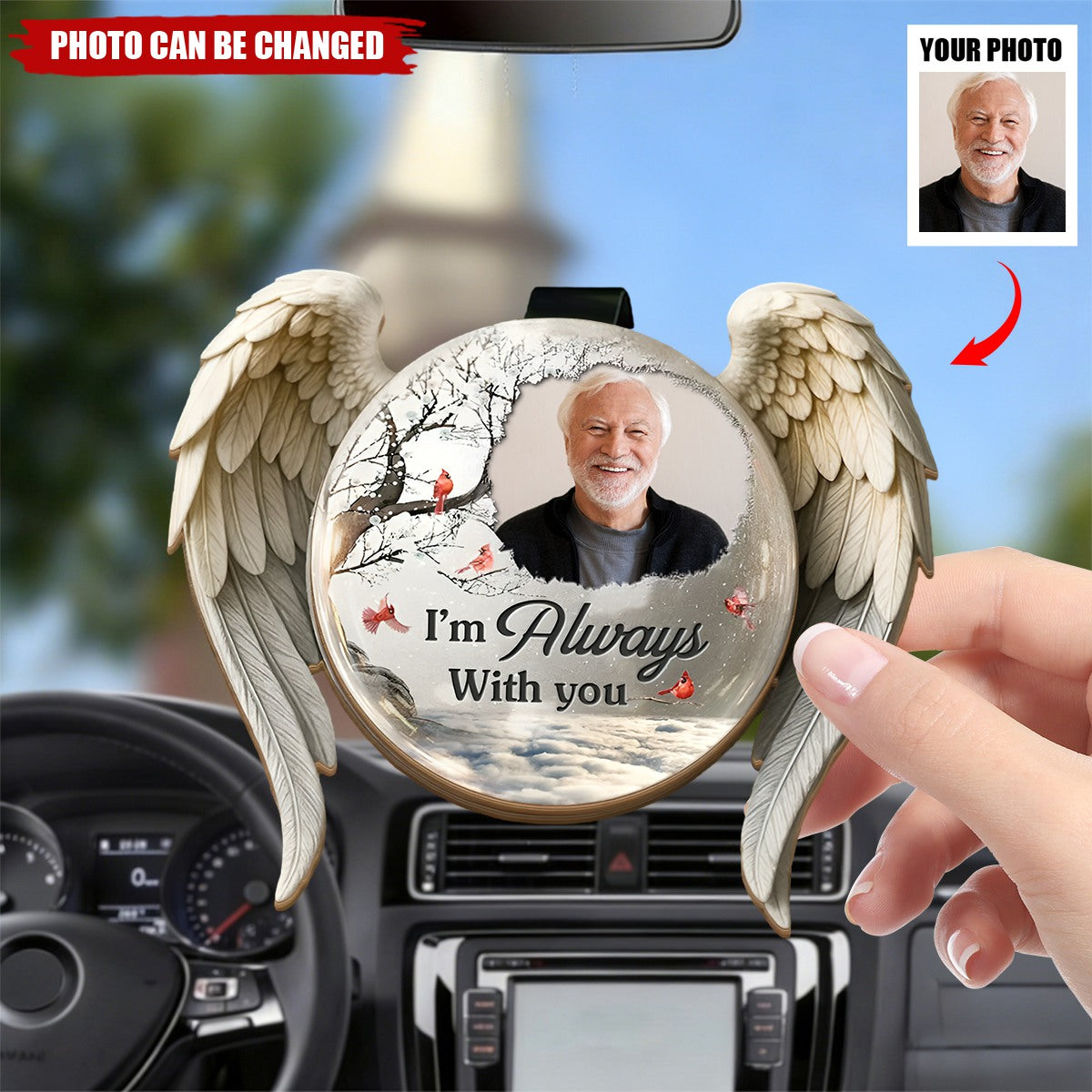 Never Truly Gone - Personalized Custom Car Visor Clip, Gift For Loss Of Mom, Dad