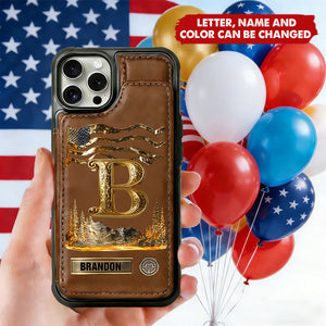 Name Initial Alphabet - Personalized Wallet Phone Case
