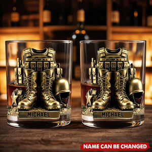 Army Vetera - Personalized Whiskey Glass