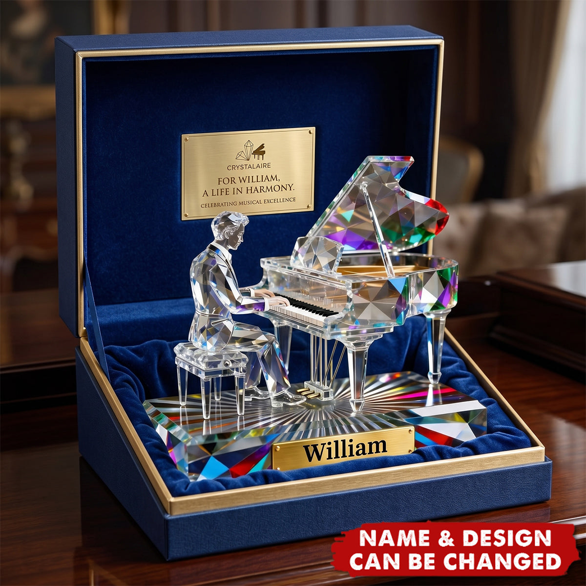 The Pianist’s Piano Desk - Personalized Acrylic Block Plaque