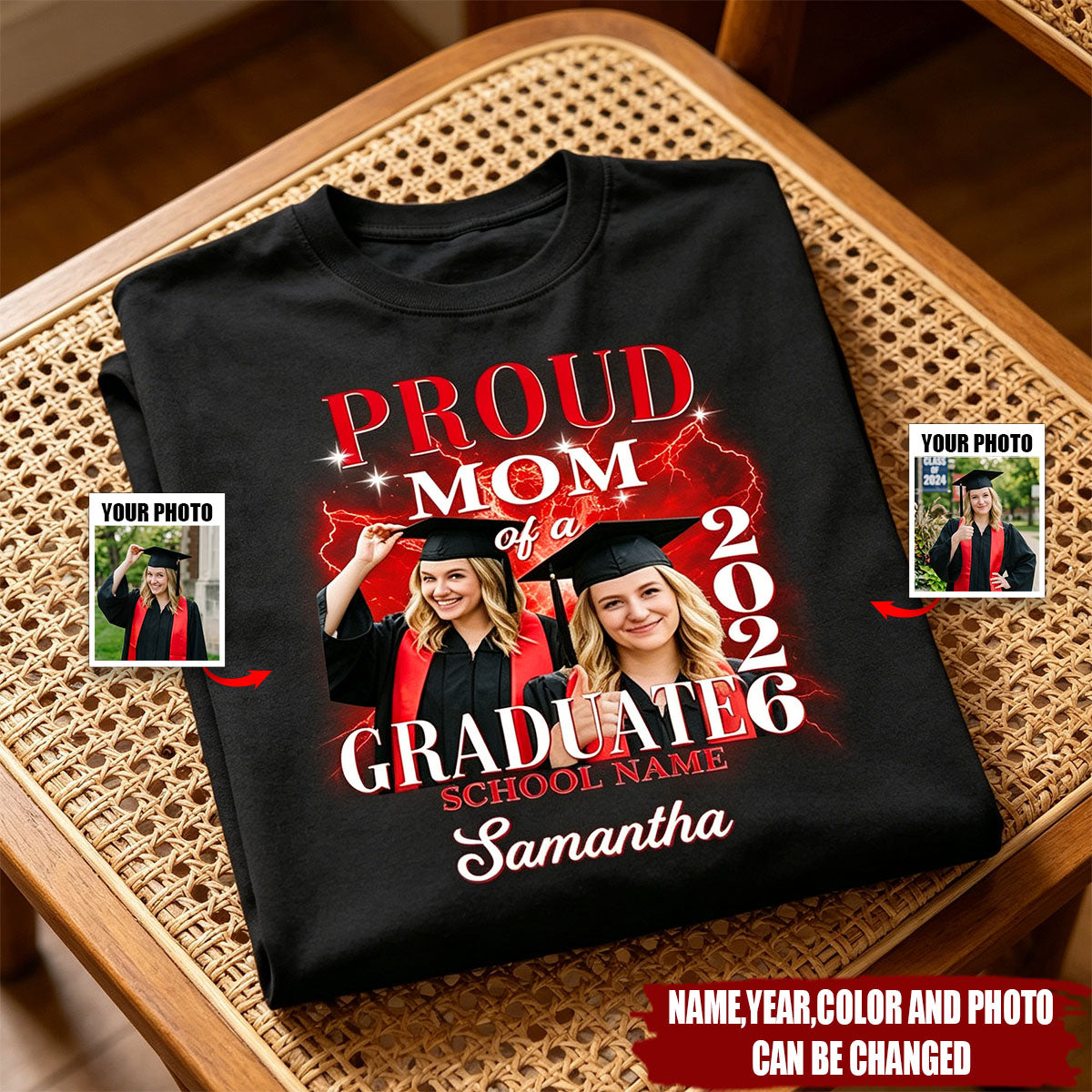 Proud Mom Dad Grandma Grandpa Of A 2026 Graduate Custom Photo - Personalized Shirt