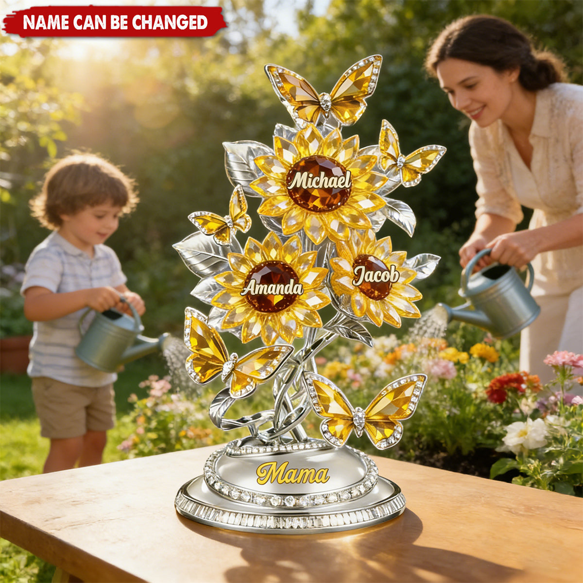 Blooming Love - Personalized Custom Shaped Acrylic Plaque, Gifts For Mom