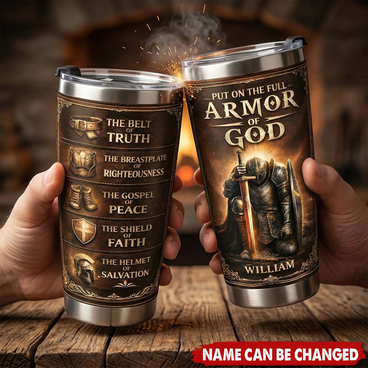 Armor of God  - Personalized Stainless Steel Tumbler, Gift For Christian