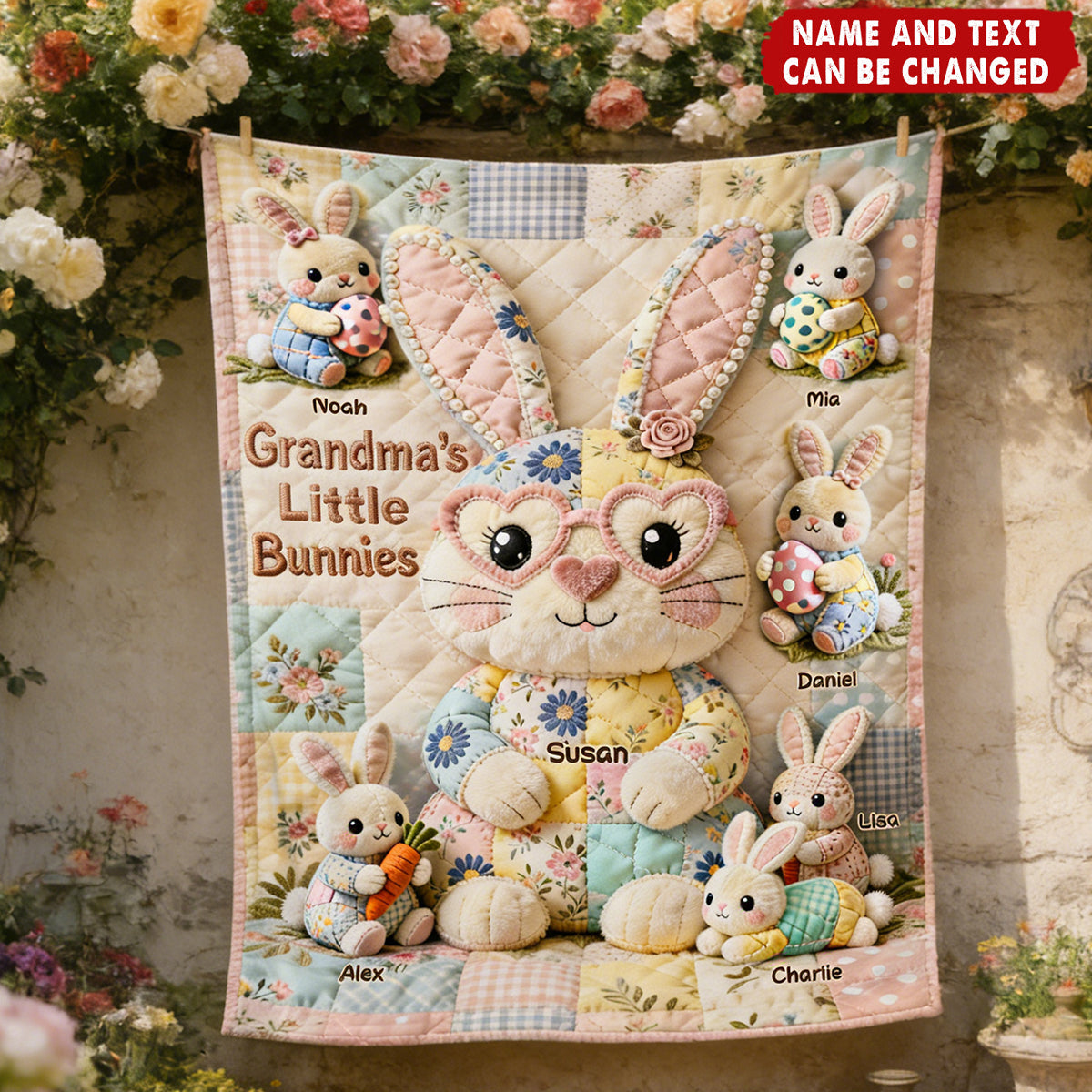 Easter Mom And Bunnies - Personalized Blanket, Gifts For Mom