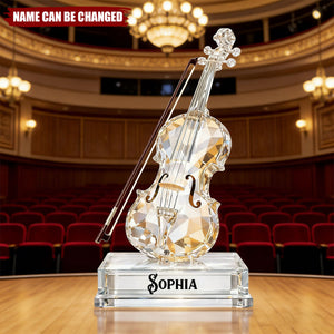 Personalized Violin Music 3D Crystal Effect Acrylic Plaque, Gift For Musician