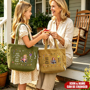 Just A Girl Who Loves Books/Just One More Chapter - Personalized Corduroy Tote Bag
