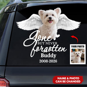 Custom Photo Pet Within Angel Wings Memorial Dog Cat Car Window Decal Sticker