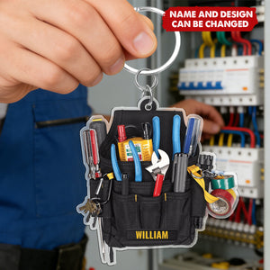 Electrician Tool Bag - Personalized Keychain