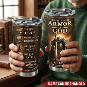 Armor of God  - Personalized Stainless Steel Tumbler, Gift For Christian