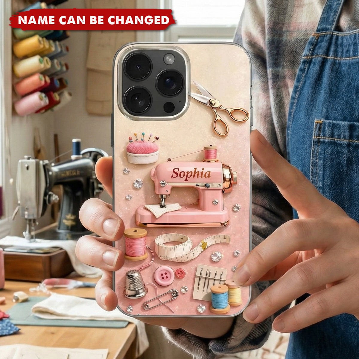 A Life Stitched With Love - Personalized Phone Case, Gift For Seamstress