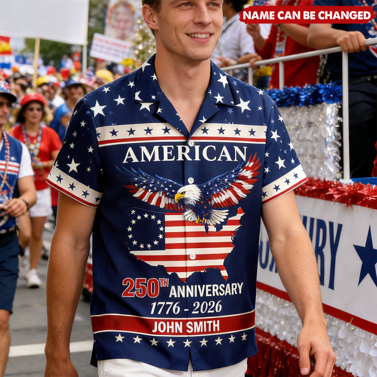 American 250Th Anniversary Eagle Flag - Personalized Hawaiian Shirt