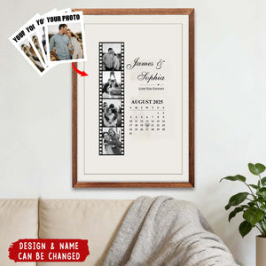 Custom Photo Personalised Couple Calendar Poster - Valentine's Day Anniversary Gift