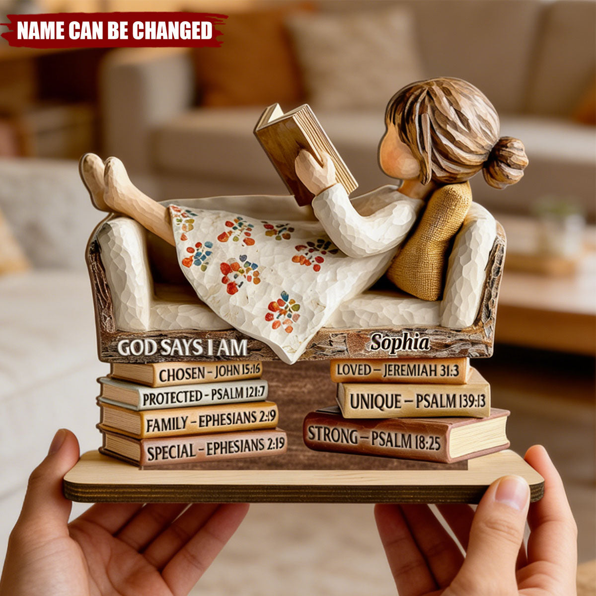 God Says I Am - Personalized 2-Layered Wooden Plaque