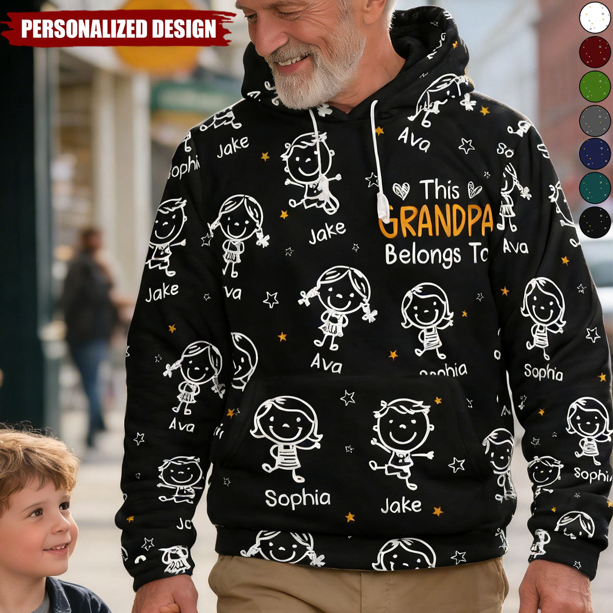 This Grandpa Belongs To - Personalized Fleece Hoodie