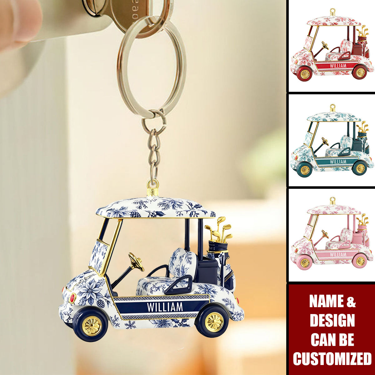 Golf Cart - Personalized Acrylic Keychain, Gifts For Golf Lovers