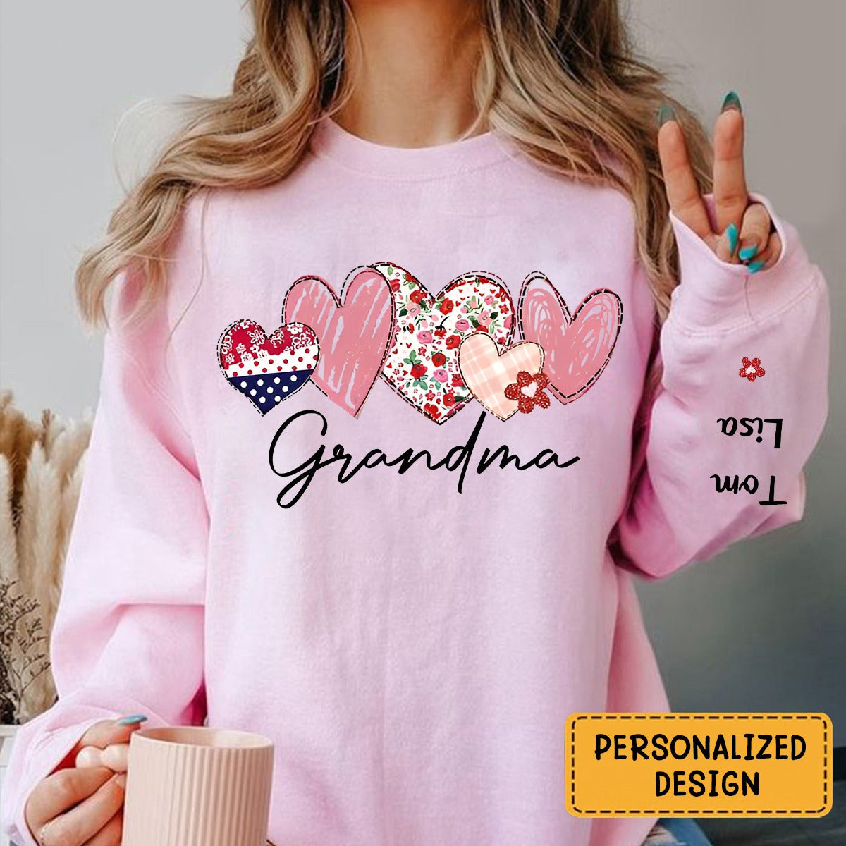 Moms Make Everything Better - Family Personalized Unisex Sweatshirt With Design On Sleeve