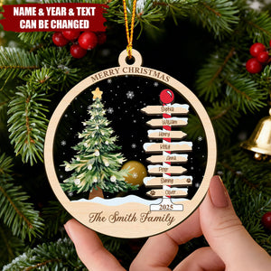 Family Name Christmas Tree Personalized 2-Layer Ornament