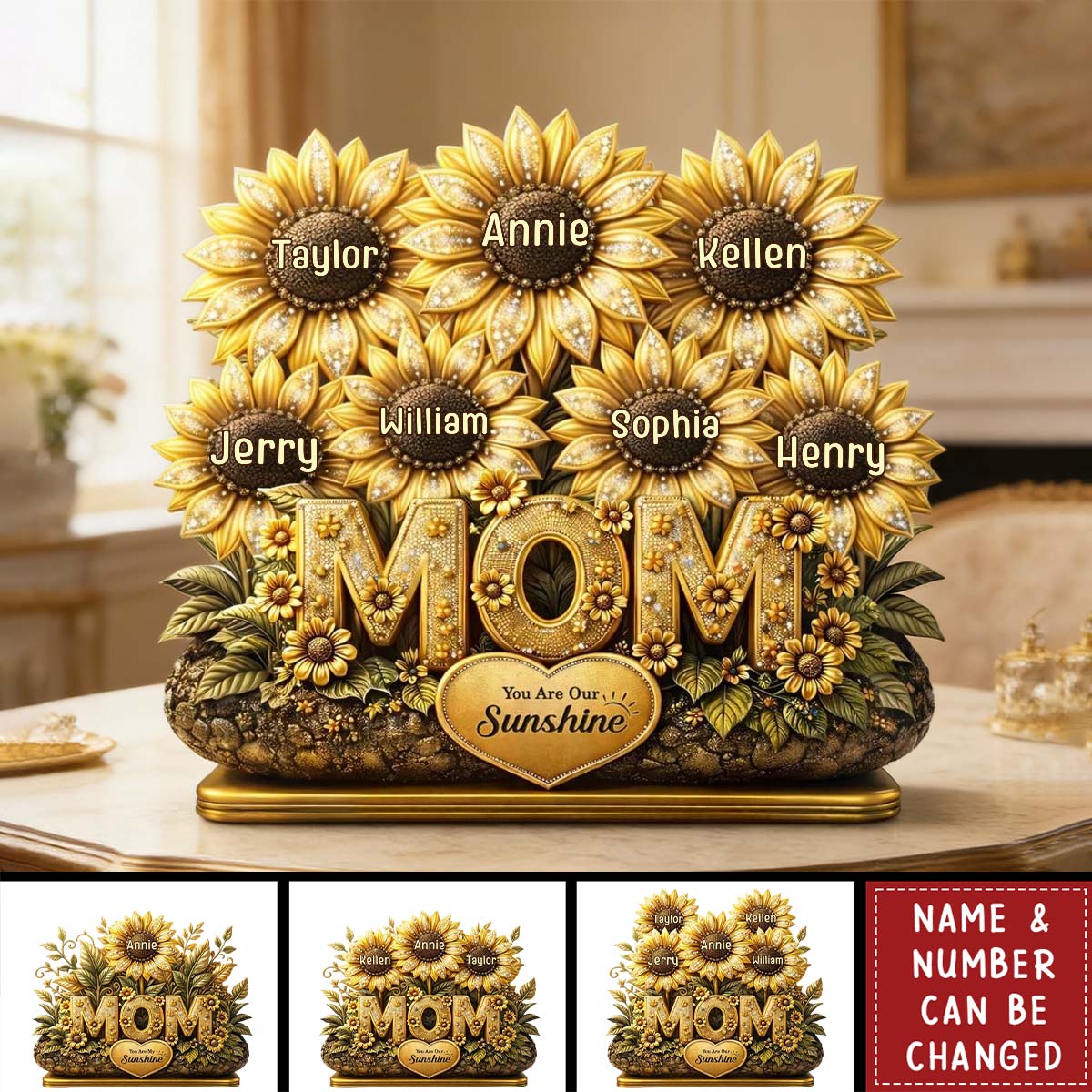 You Are Our Sunshine Acrylic Plaque - Personalized Gifts For Mother's Day