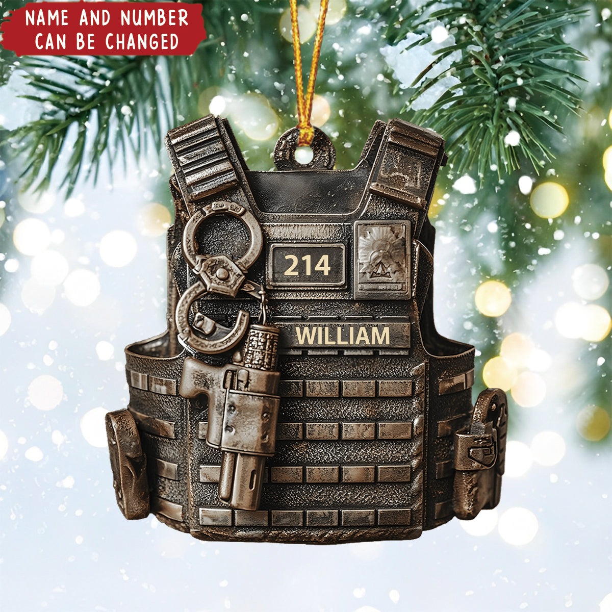 Serve & Protect - Personalized Christmas Acrylic Ornament