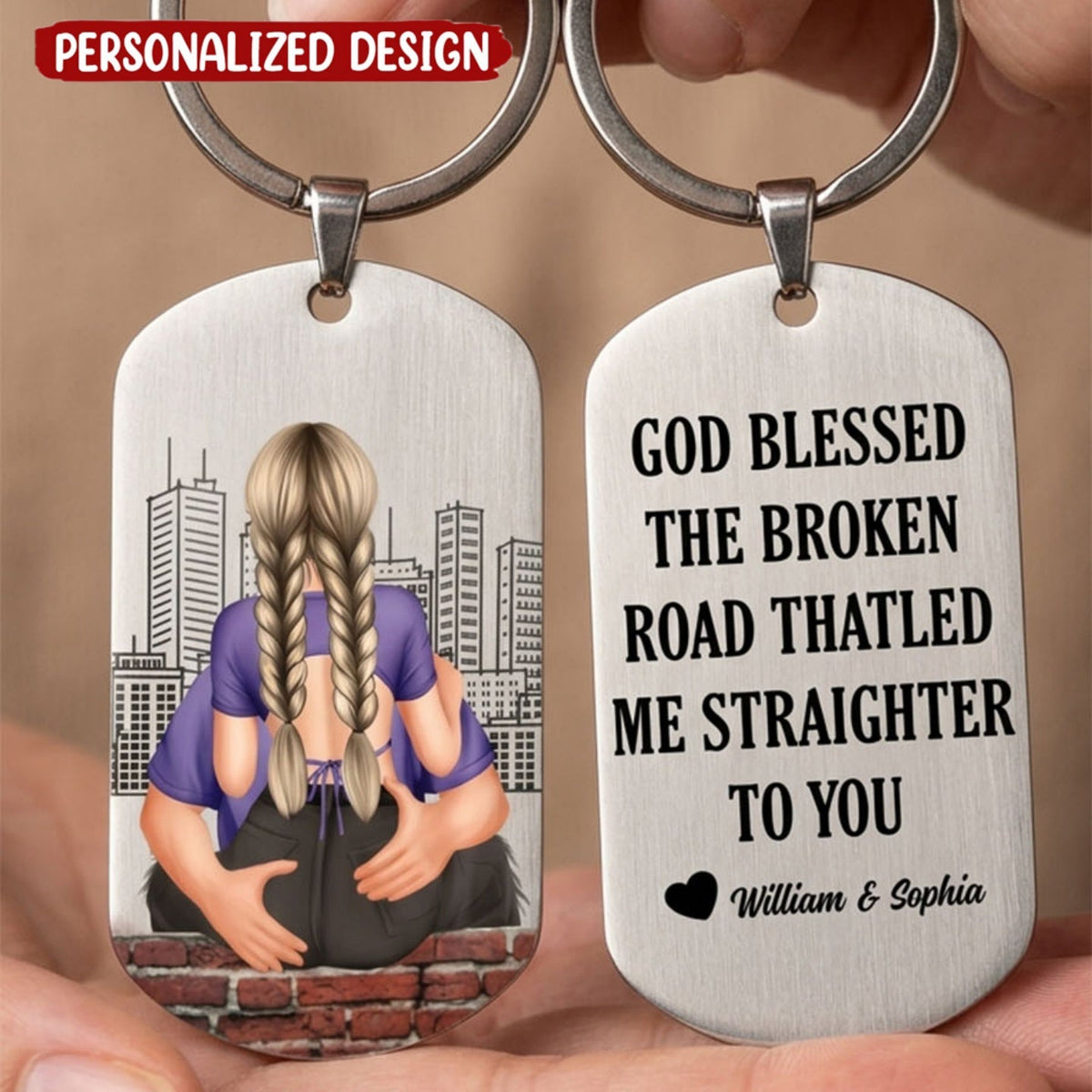 Drive Safe - Personalized Engraved Stainless Steel Keychain - Perfect Gift For Couples