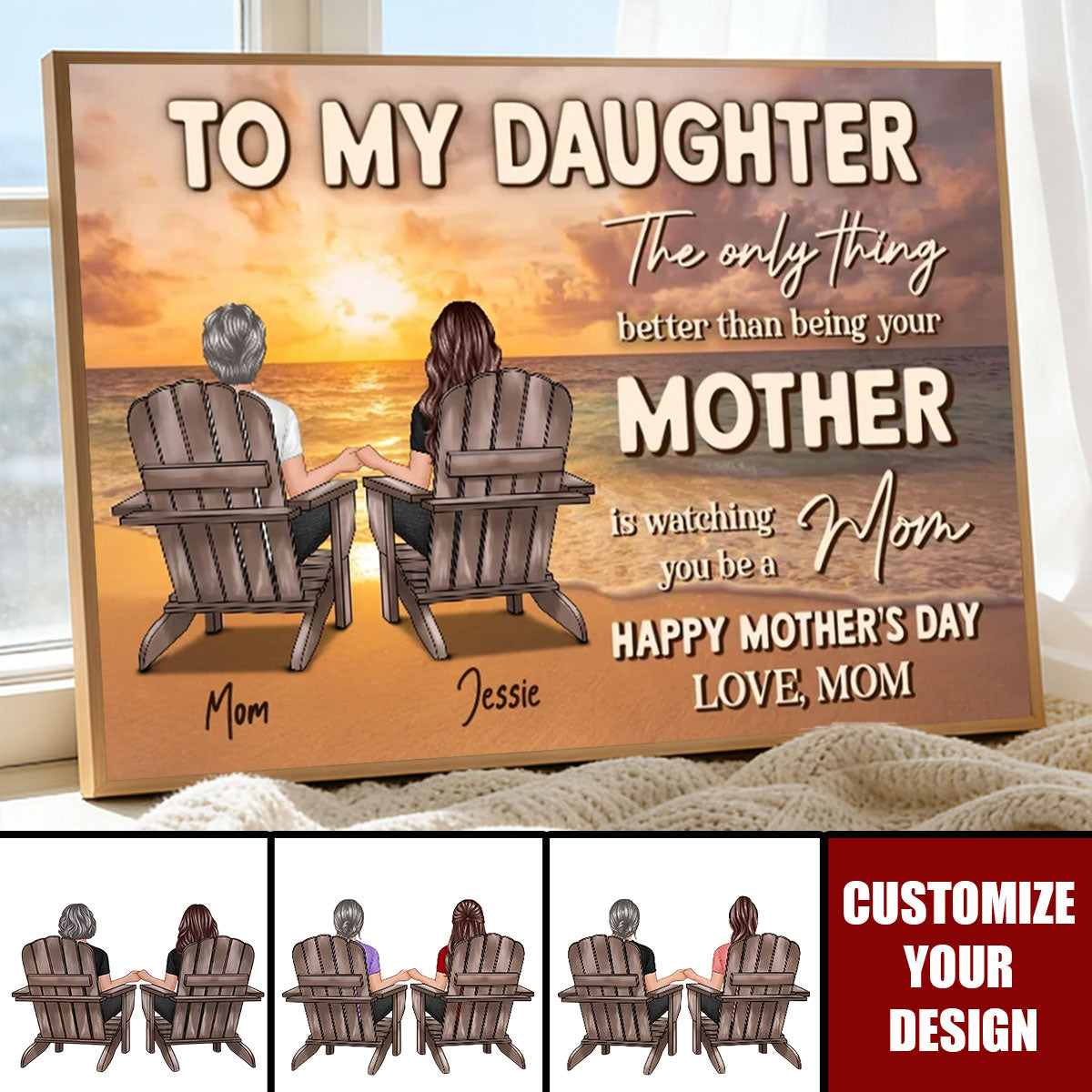 Beach Landscape To My Daughter From Mom Happy Mother's Day Personalized Poster