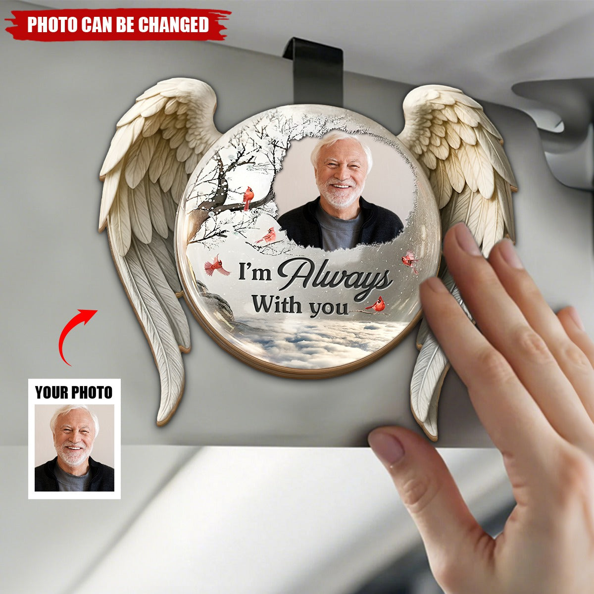 Never Truly Gone - Personalized Custom Car Visor Clip, Gift For Loss Of Mom, Dad