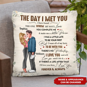 Personalized The Day I Met You Couple Romantic Gift Pillow