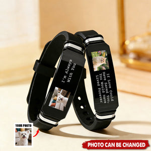 Custom Photo Forever In My Heart Pet Memorial - Personalised Engraved Bracelet