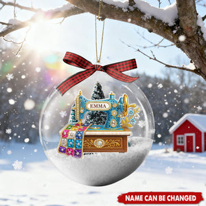 Sewing Machine - Personalized Snow Globe Ornament - Christmas Gift for Sewer, Seamstress