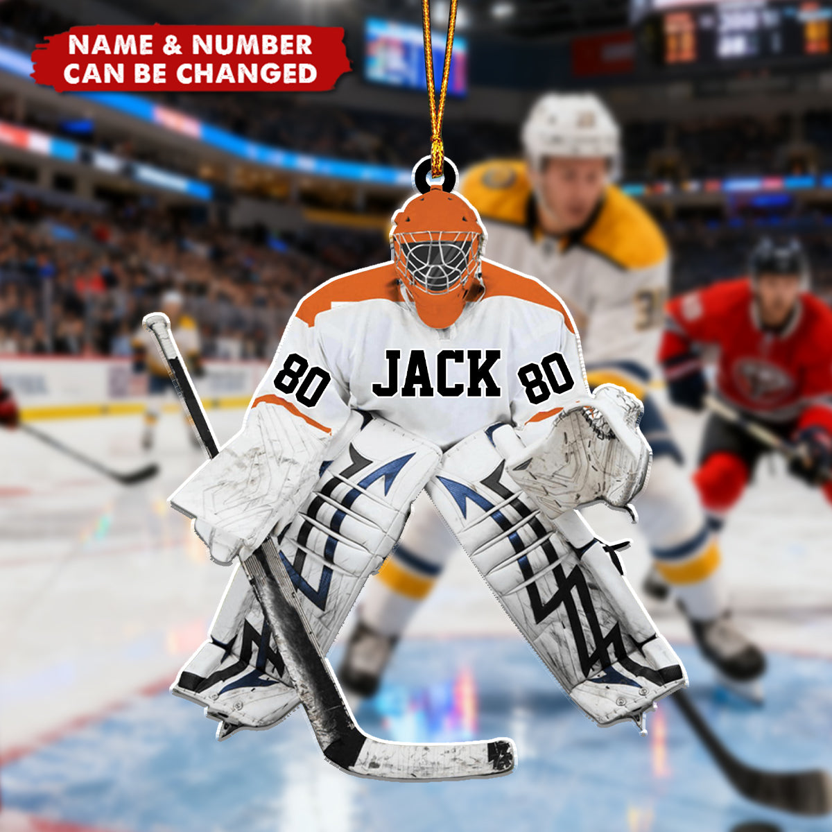 Custom Ice Hockey Acrylic Ornament, Personalized Christmas Tree Decor