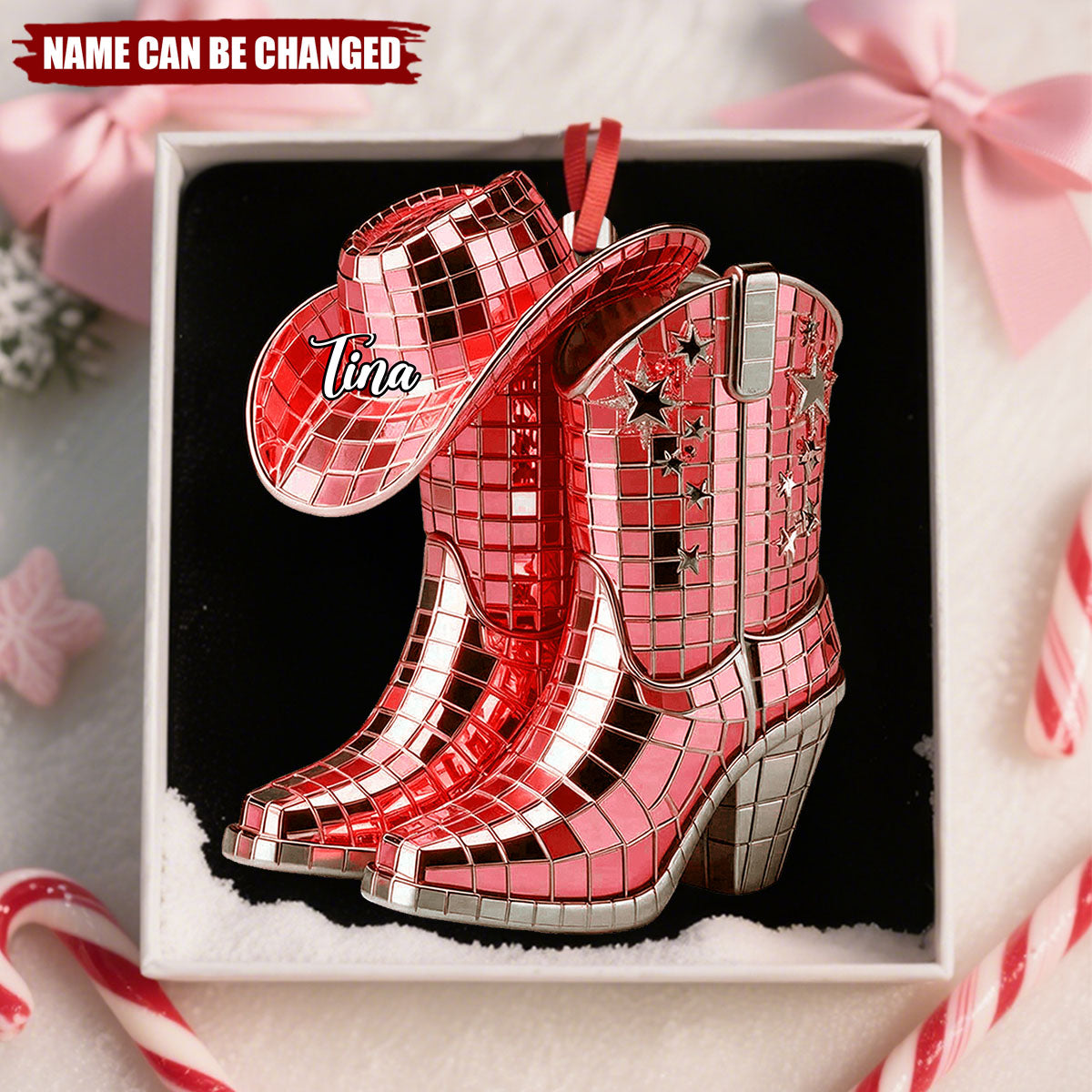 Cowgirl Boots And Hat - Personalized Cowgirl Ornament