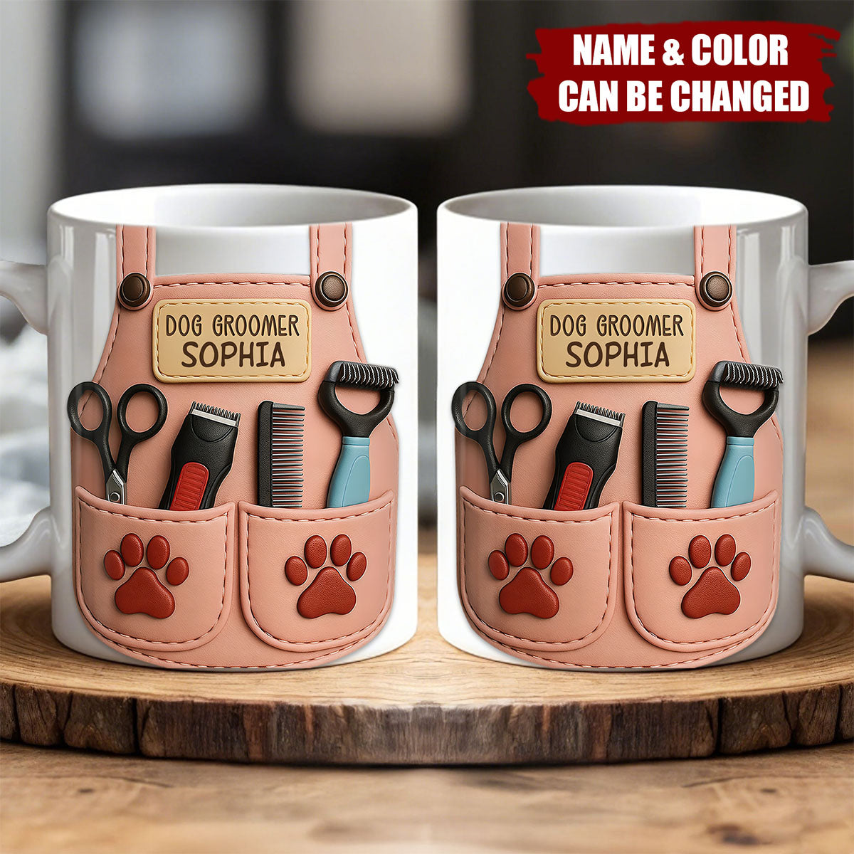 Celebrate Your Favorite Dog Groomer Scissors And Paw Prints Personalized Mug