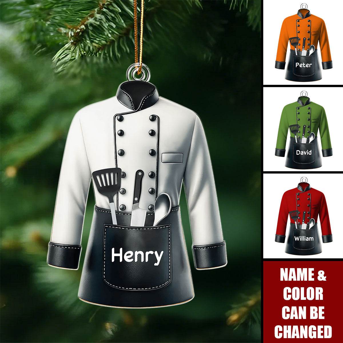 Christmas Chef, Home Decor-Personalized Christmas Ornament