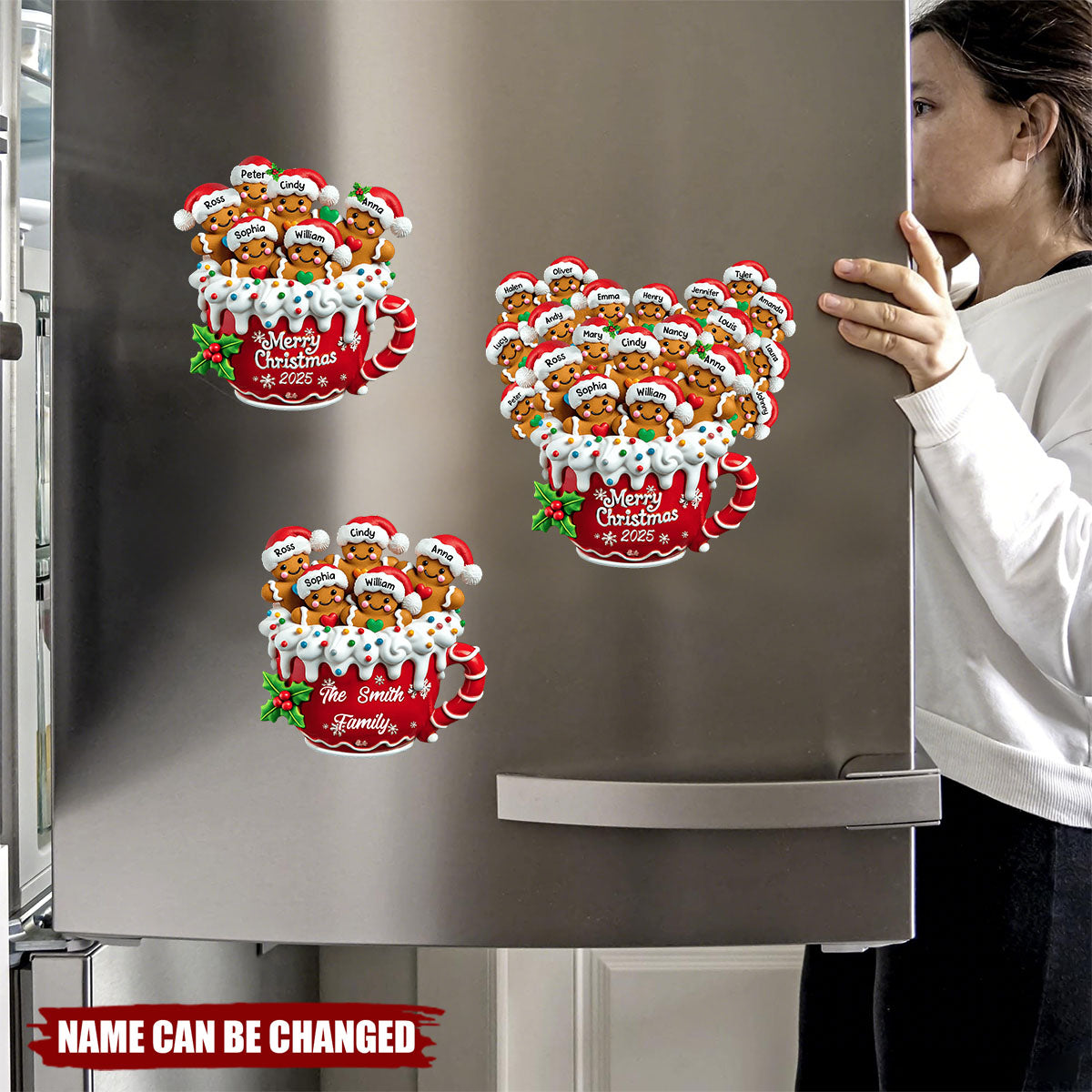 Merry Christmas - Personalized Gingerbread Acrylic Fridge Magnet