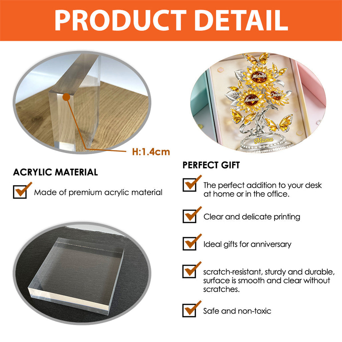 Blooming Love - Personalized Custom Shaped Acrylic Plaque, Gifts For Mom