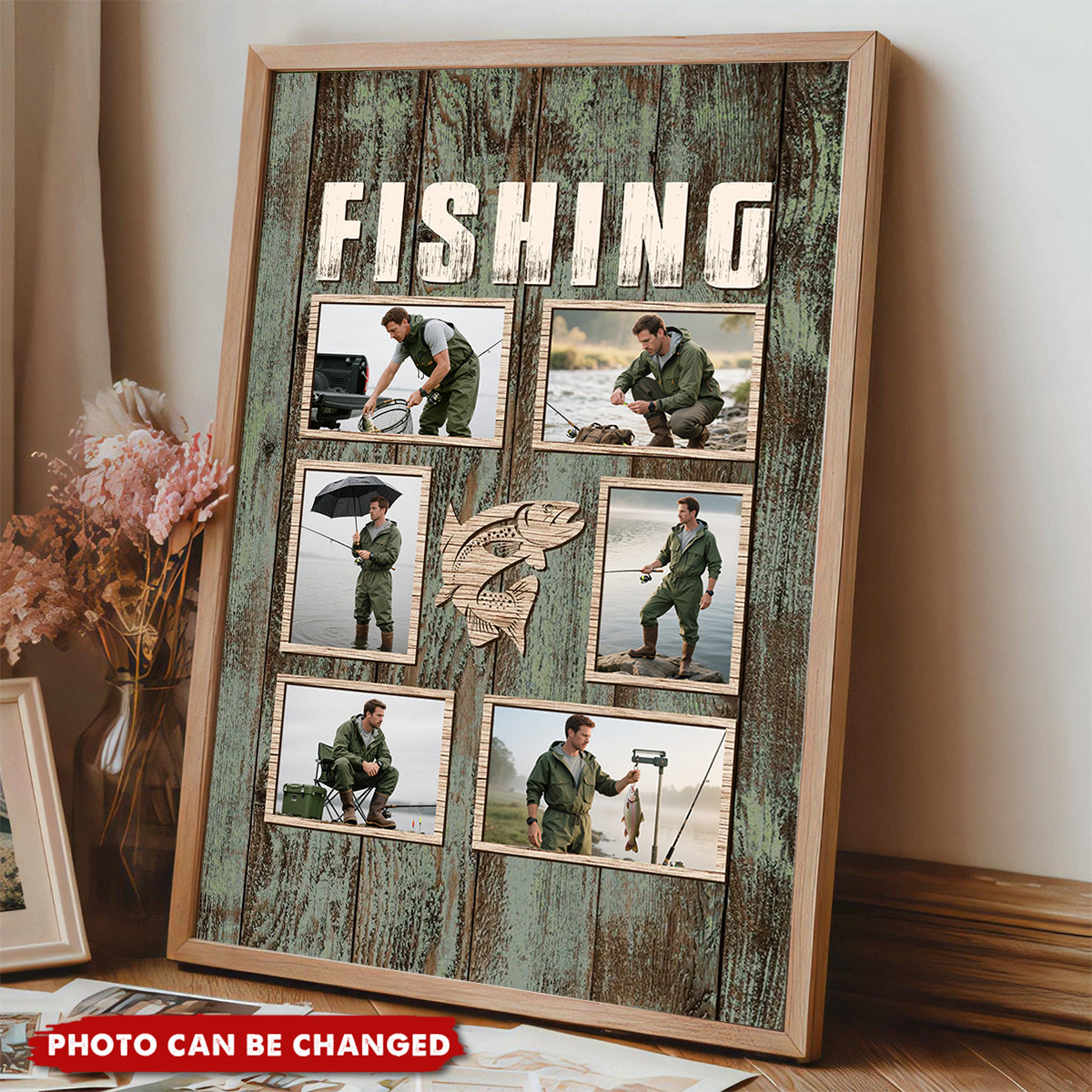 Custom Fishing Photo Collage Canvas, Best Gifts For Fisherman