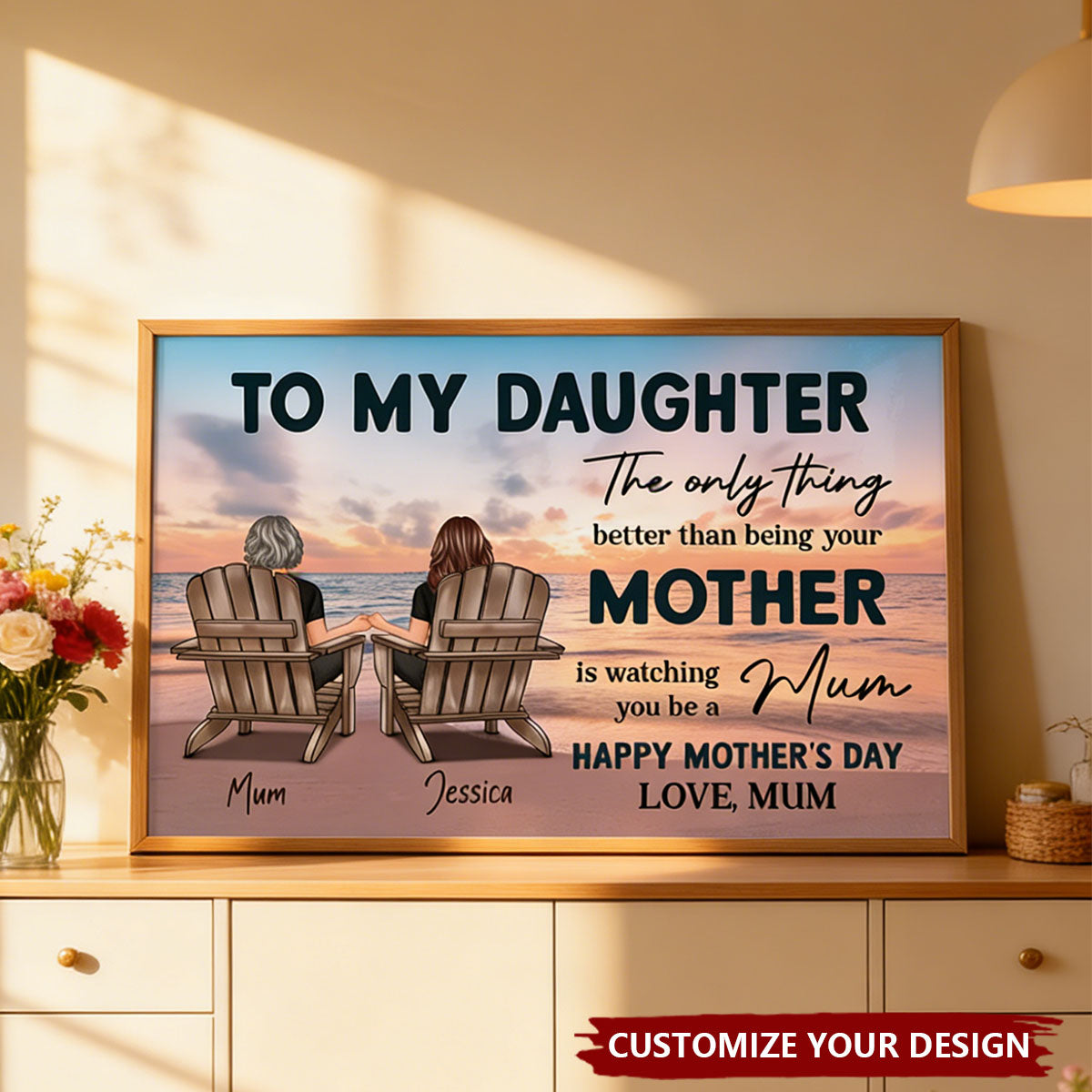 Beach Landscape To My Daughter From Mom Happy Mother's Day Personalized Poster