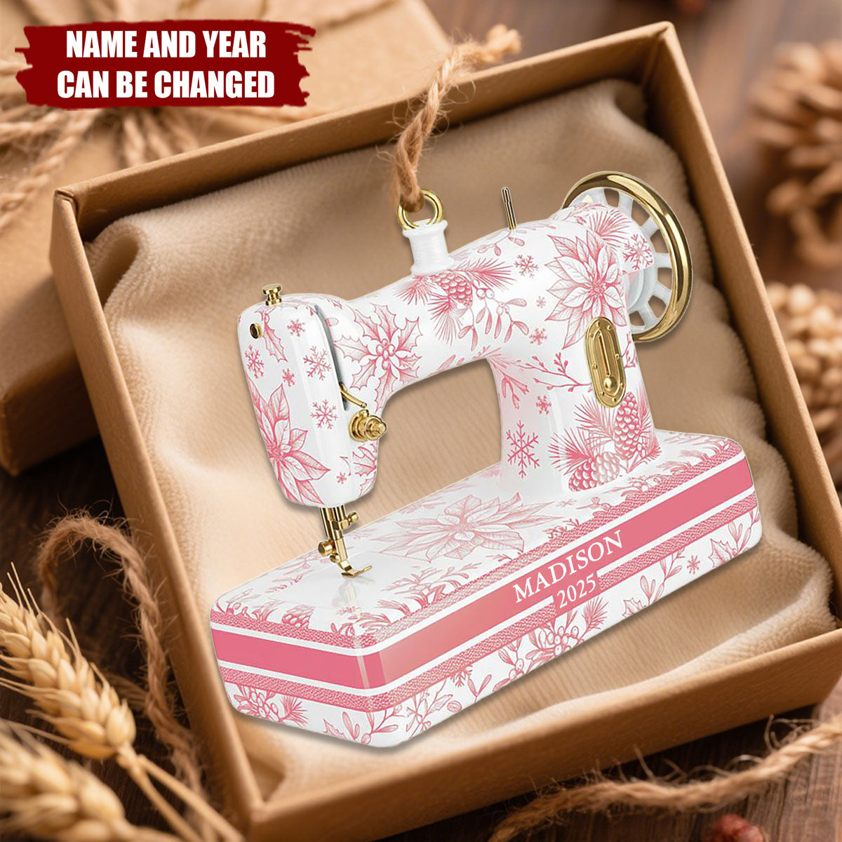 Sewing Toile de - Personalized Christmas Acrylic Ornament