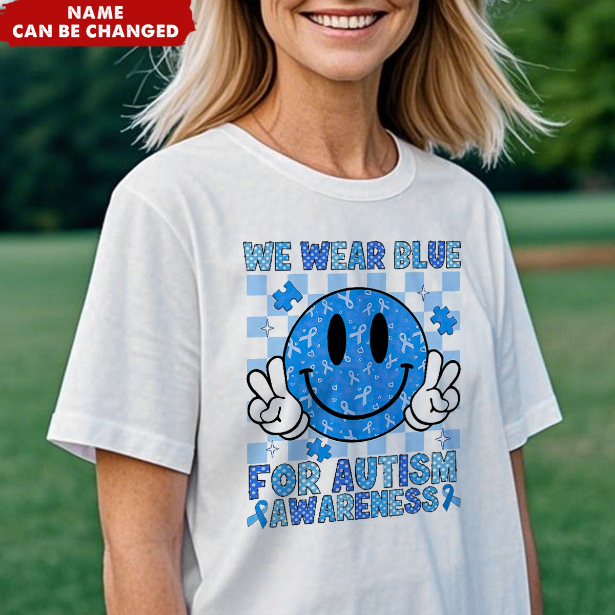 We Wear Blue For Autism Awareness Personalized T-Shirt