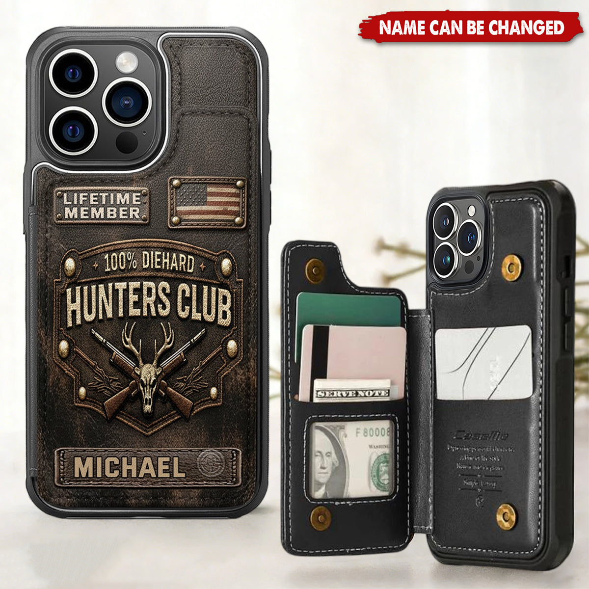 Die Hard Hunter Club - Personalized Hunting Fully Printed Wallet Phone Case