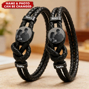 Double-layer Leather Cord Bracelet, Personalized DIY Engraving, Photo-engraved Image
