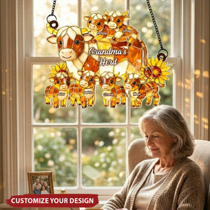 Grandma Mom's Herd - Personalized Suncatcher Ornament