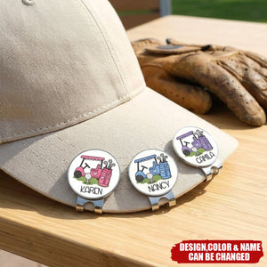 Personalized Golf Cart Golf Ball Marker Magnetic Hat Clip - Birthday Game Day Gift for Golf Player