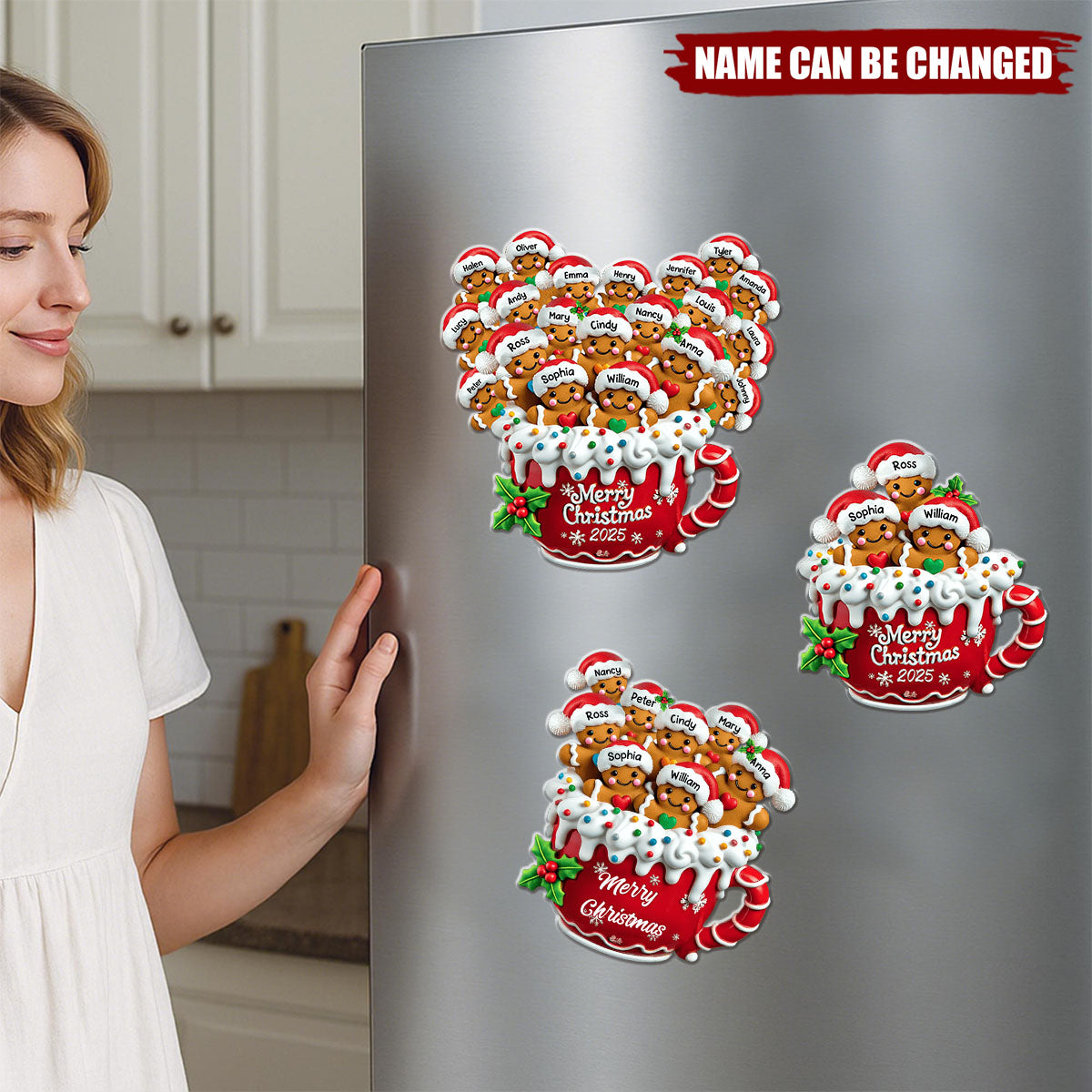 Merry Christmas - Personalized Gingerbread Acrylic Fridge Magnet