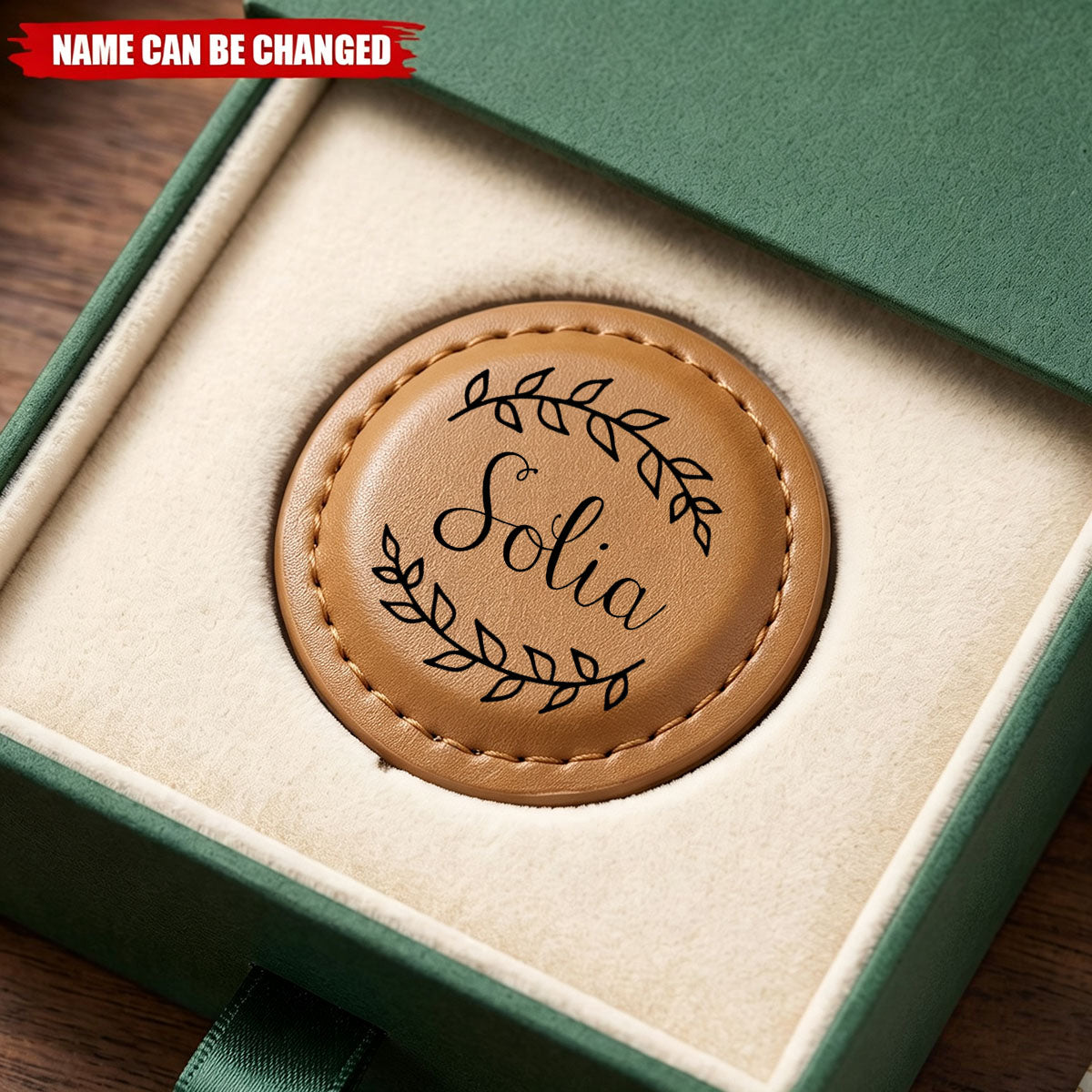 Personalized Golf-Themed Monogram Magnetic PU Leather Golf Ball Marker with Name and Initial Birthday Gift for Golf Lovers Golfers