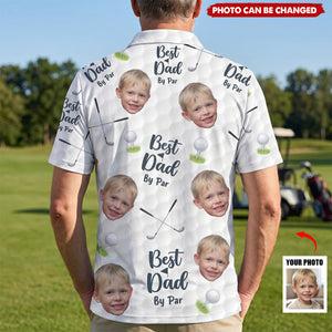 Custom Photo Best Dad By Par - Family Personalized Custom All Over Print Polo Shirt - Father's Day, Gift For Dad, Sport Lovers, Sport Players