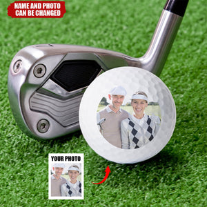 Love You More Than You Love Golf For Husband Boyfriend Golfer - Personalized Photo Golf Ball