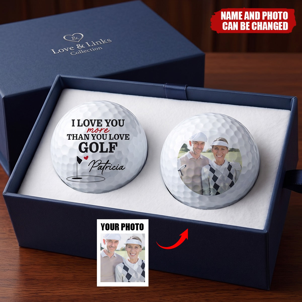 Love You More Than You Love Golf For Husband Boyfriend Golfer - Personalized Photo Golf Ball